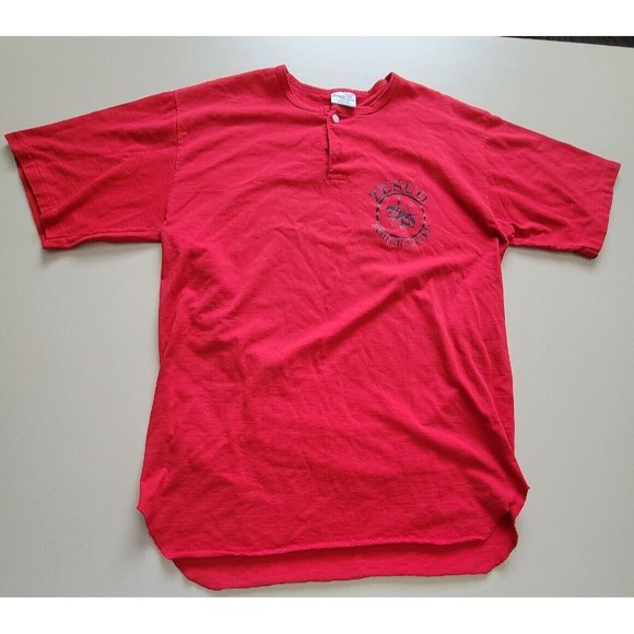 VTG Eagle Sportswear TShirt Sz L 90s Zesco Fisher Allied 2 button Single Stitch - Picture 2 of 7